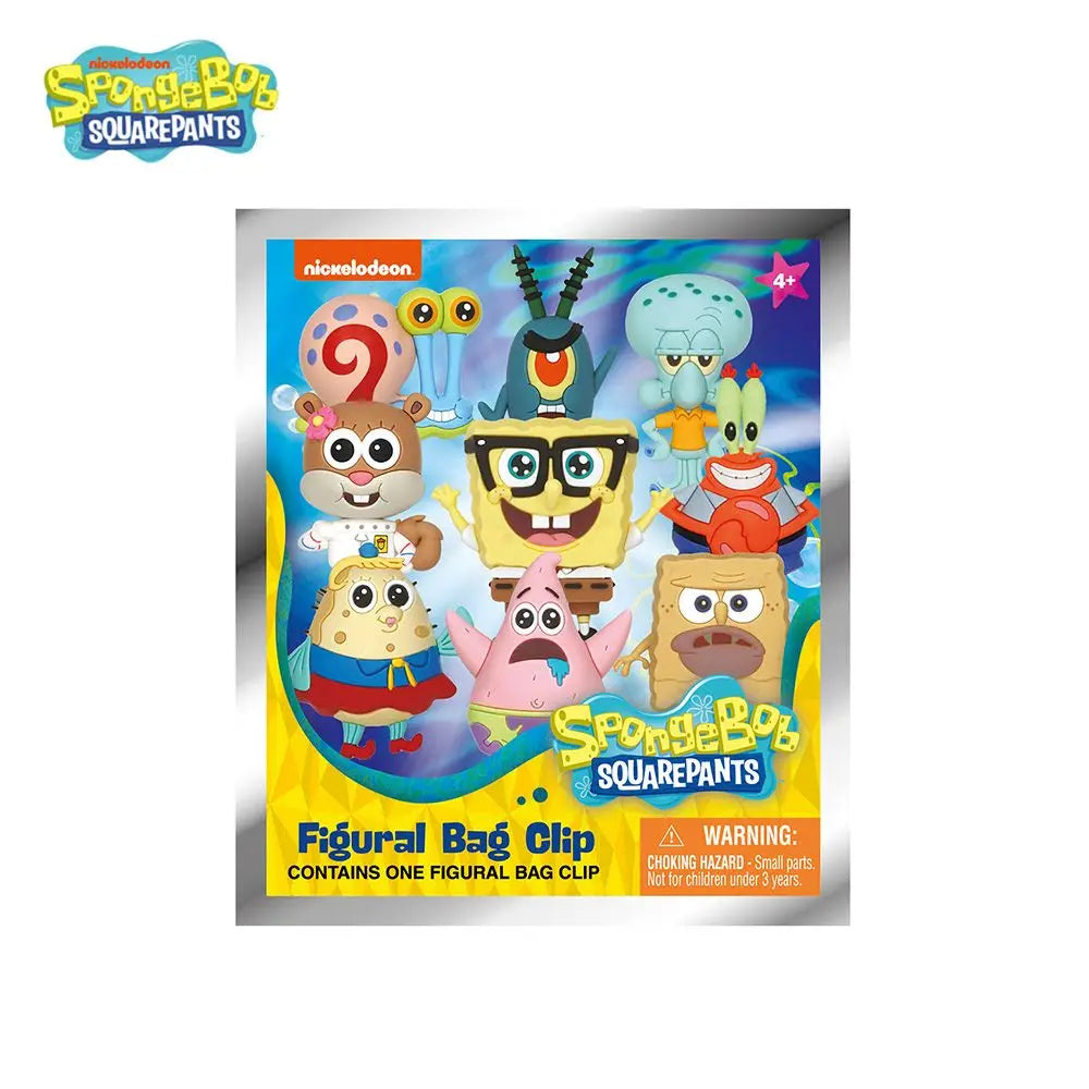 Random 1PC SpongeBob Officially Licensed PVC Blind Bag 3D Figure Bag Clip Keychain SpongeBob Patrick Squidward Collectible Toys