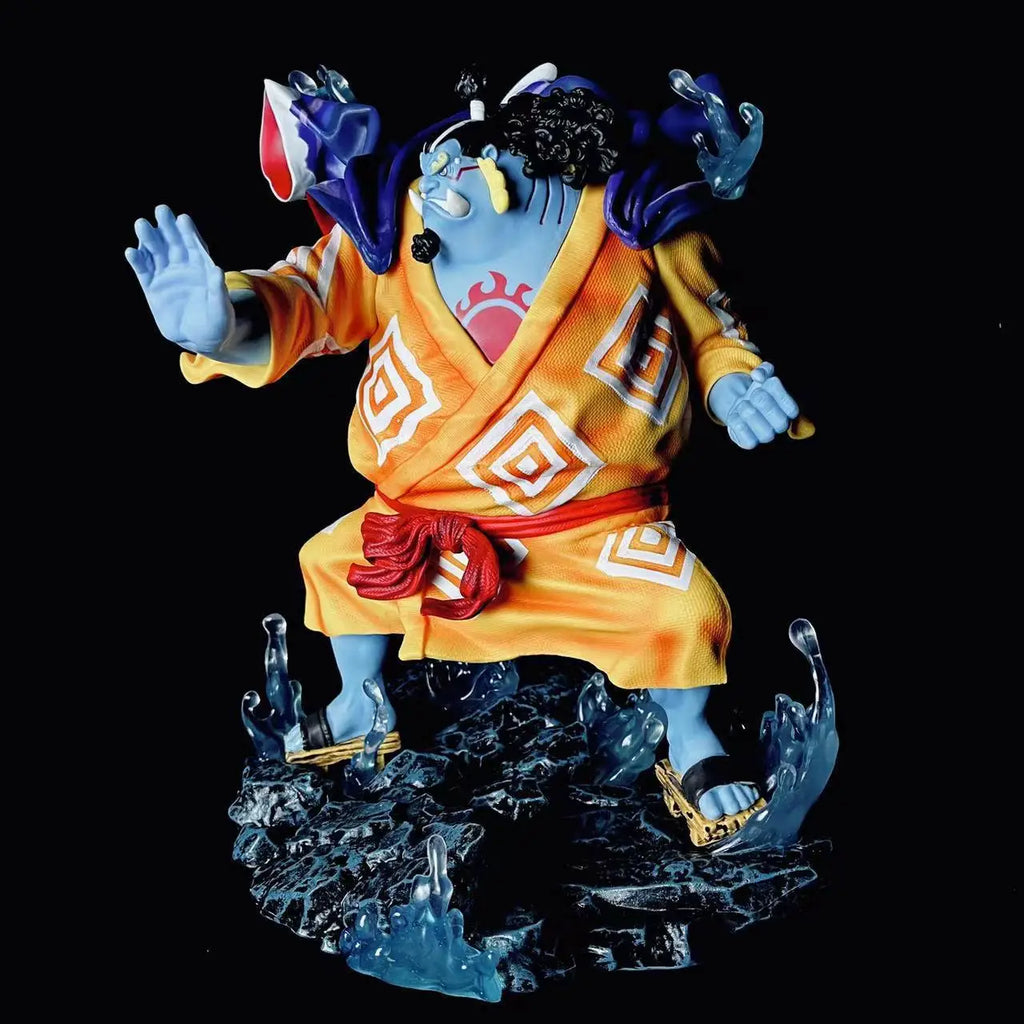 Anime Action Figure Statue Model Collection Desktop Decoration 31cm One Piece Jinbe Attack Posture