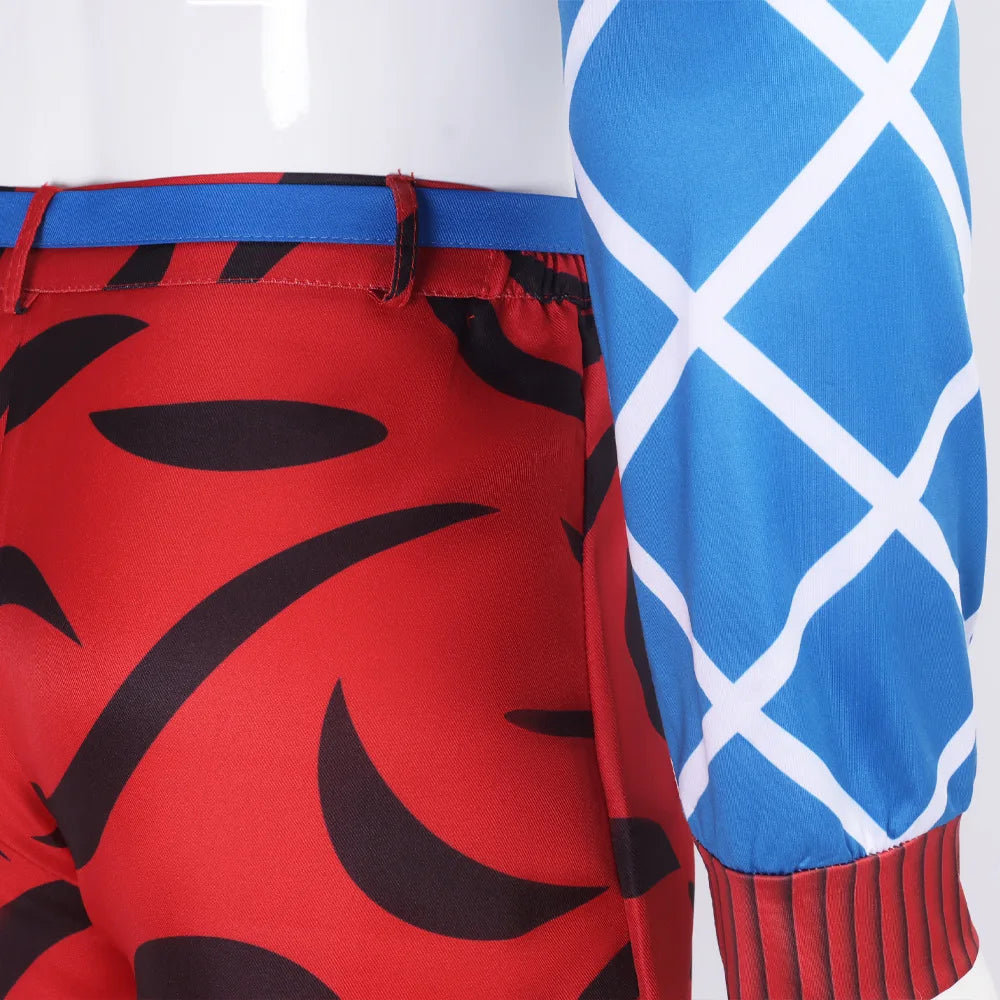 Anime Guido Mista Cosplay Costume Jojo Blue Top Red Pants Halloween Carnival Cosplay Guido Mista Customized Clothes