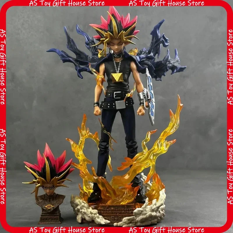 Yugi Muto Anime Figure 28cm Pvc Collectible Model Statue Dual Headed Duel Monster Home Decoration Gift For Adult Collectors