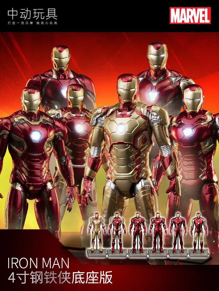 ZDTDS Original Iron Man 4 Inch MK42 MK43 MK45 MK46 MK50 MK85 Mark Action Figure Marvel Legend Avengers Tony Stark Toy Model Gift