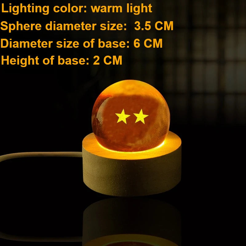 Dragon Ball crystal ball lamp Dragon wishing ball Led nightlight mini anime character crystal ball desktop ornaments gift toys