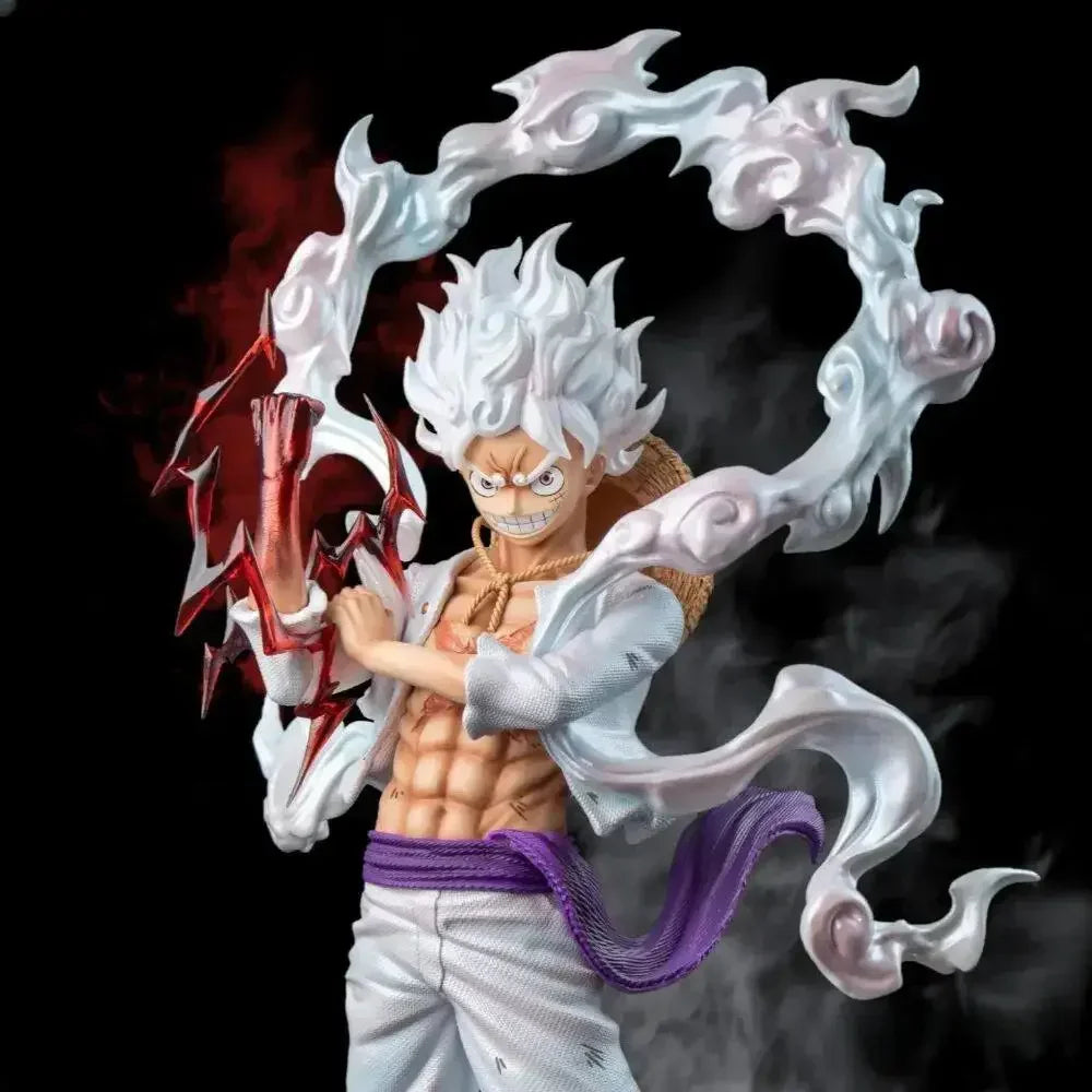 One Piece Gear 5 Nika Luffy Anime Figure with Cloud Effect Base PVC Model Desktop Ornament Collectible Toy Gift