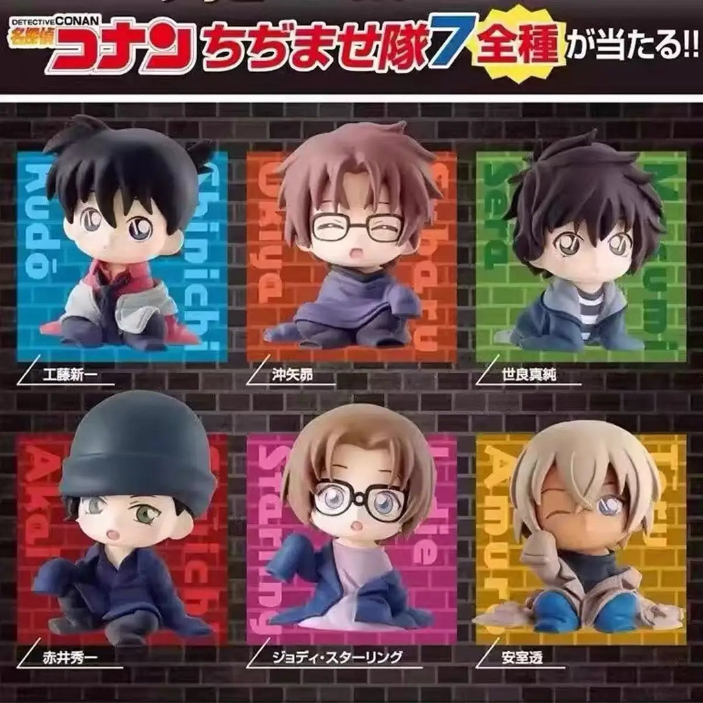 Detective Conan Sitting Pose Series Gashapon Shuichi Akai Subaru Okiya Ran Mouri Action Figure Model Toy