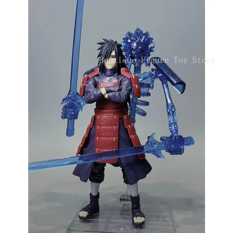 In Stock SHF Naruto Uchiha Madara Action Figure with Transparent Blue Susanoo Effect Anime Collection Model Toys