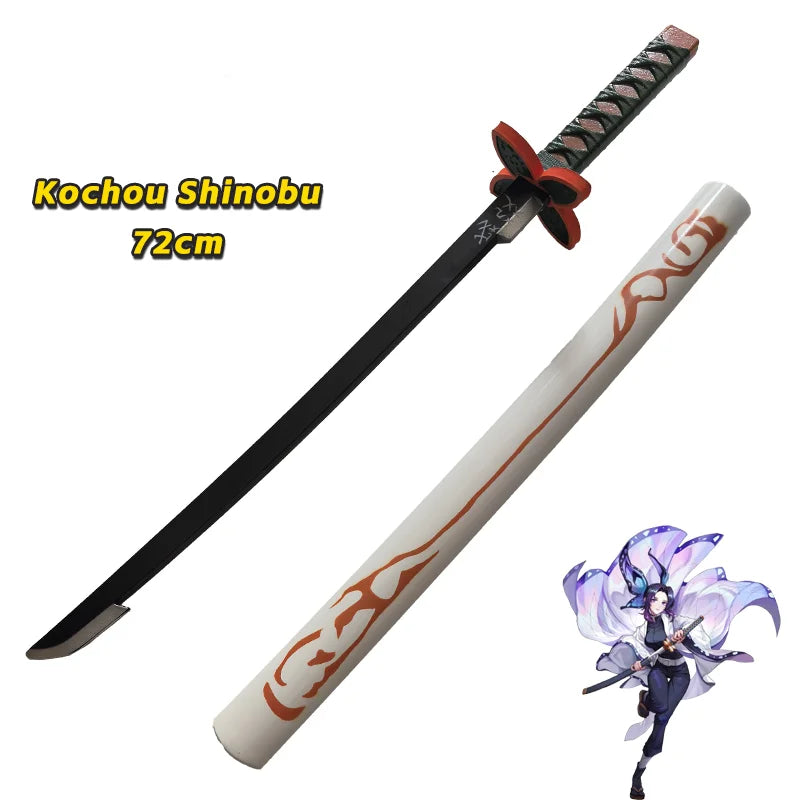 Kochou Shinobu Katana Anime Assembled Sword Cosplay Props Orange Rengoku Kyoujurou Kyoujurou Tanjirou Swords 72cm