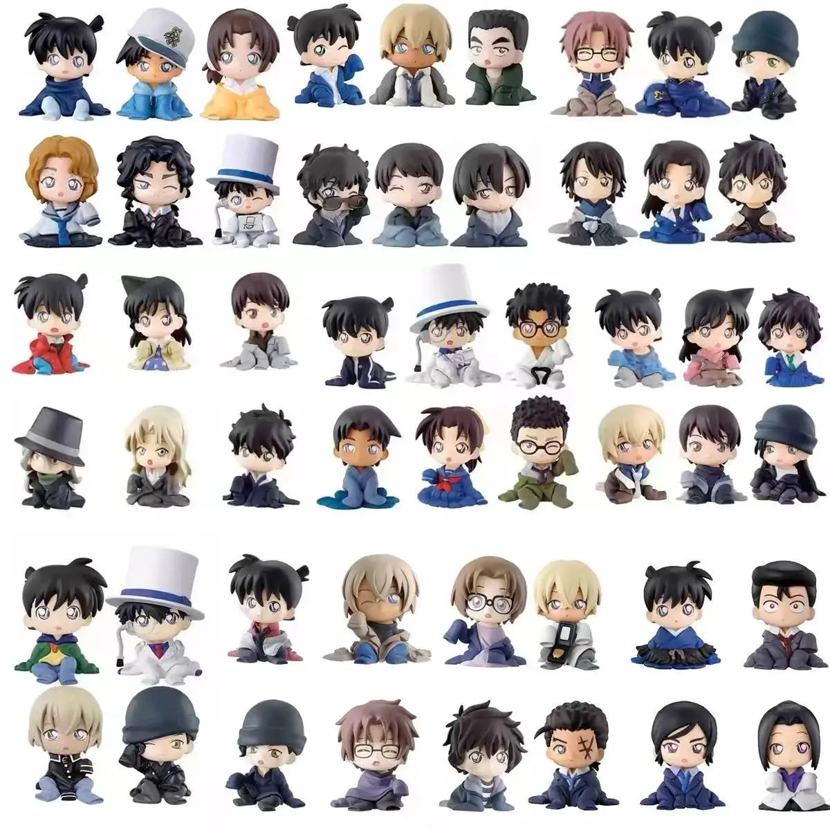 Detective Conan Sitting Pose Series Gashapon Shuichi Akai Subaru Okiya Ran Mouri Action Figure Model Toy