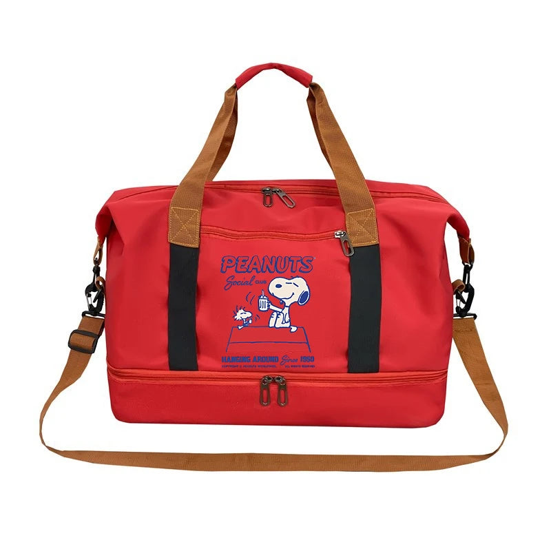 SNOOPY Travel Bag Anime Cartoon Women Waterproof Gym Sport Bag Fitness Handbag for Men Storage Bag Shoulderbag  birthday Gift