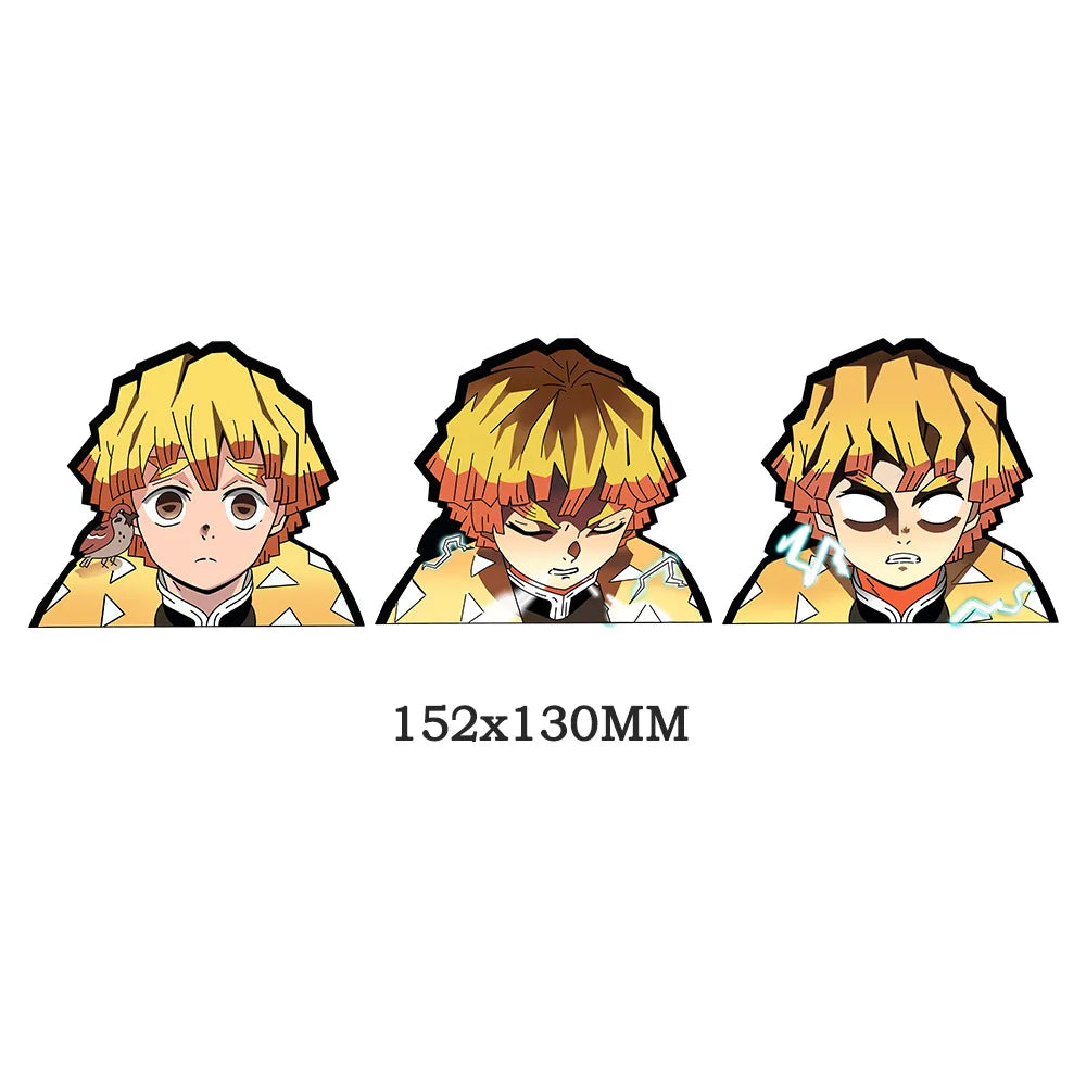 Creative Demon Slayer Sticker Women's Wear Tanjirou Zenitsu Inosuke Funny Anime  Waterproof Laptop Trunk Sticker phone sticker