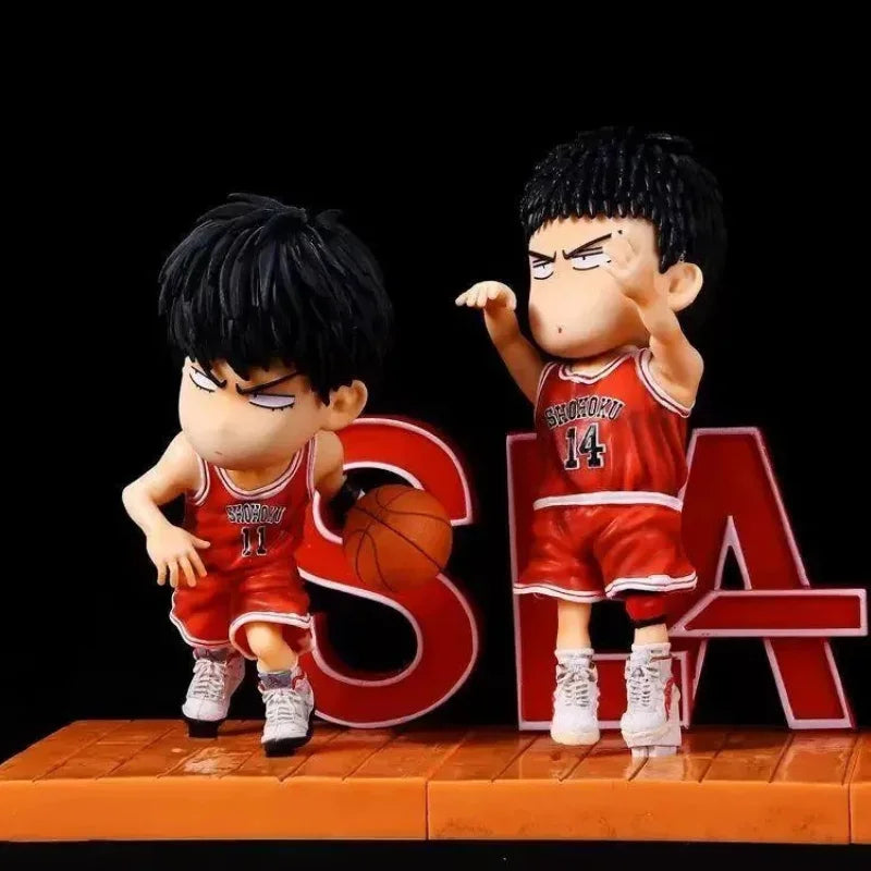 5pcs/Set Slam Dunk Shohoku Team Chibi Figure Q Version Sakuragi Hanamichi Rukawa Kaede Mini Anime Model Toy Basketball Fans Gift