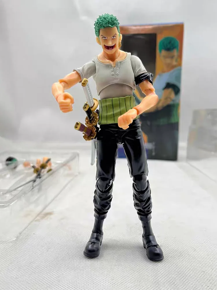 New One Piece Series Sizable Action Figure Roronoa Zoro Desk Toy Collectible Model Statue Boxed Standing Posable Anime Figurine