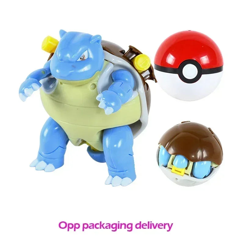 Pokemon Ball Deform Mewtwo Figure Pokeball Action Figurine Pikachu Charizard Gengar Blastoise Greninja Eevee Poke Child Toy Set