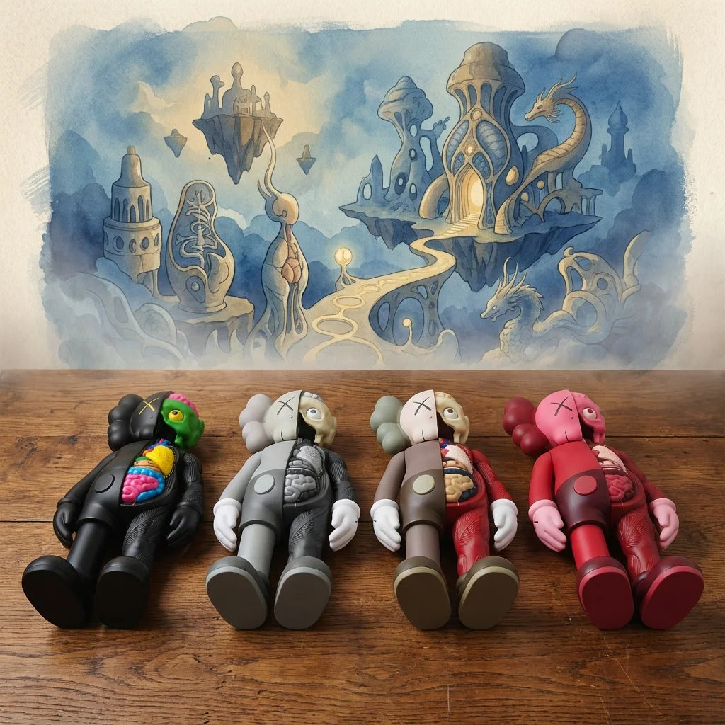 Trendy Bear Action Figurine Kawaii Automotive Interior Sculpture Cute Action Figurine Toy Statue Home Decor Desk Ornament Gift