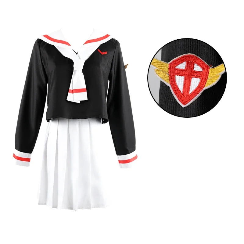Anime Cardcaptor Sakura Card Captor Kinomoto Sakura Li Syaoran Cosplay Costume School Uniform Man Woman Campus Sailor Suit