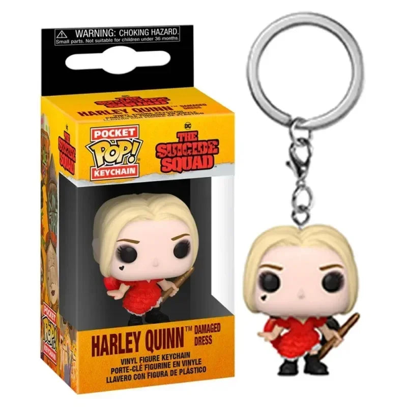 FUNKO Pop Suicide Squad The Joker Harley Quinn Pocket Pop Keychain Vinyl Action Figure Collection Model Toys For Children