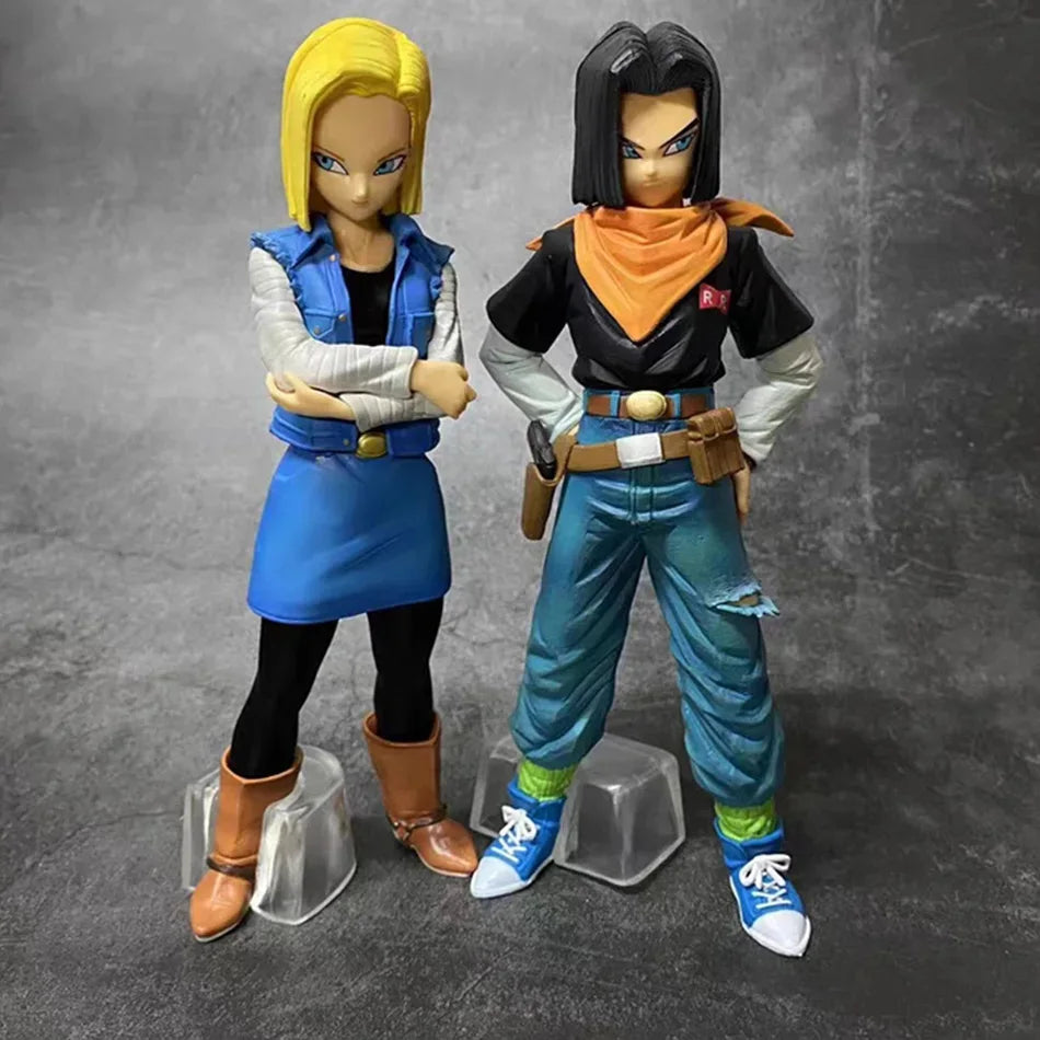 25CM Dragon Ball Z Android 17 18 Anime Figure Android 18 PVC Action Figures Collection Model Toys for Children Christmas Gifts