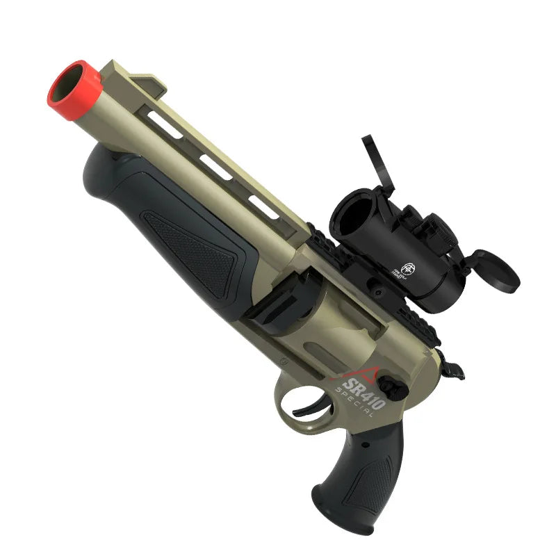 Shell Ejecting Soft Dart Revolver Toy Gun Rotatable Cylinder Manual Loading Foam Bullet Blaster Continuous Shooting Game Gift