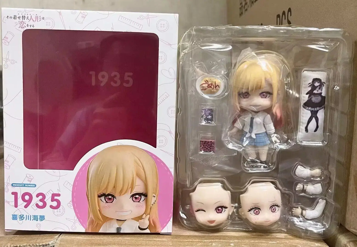 10cm My Dress-Up Darling 1935# Q Version Kitagawa Marin Action Figure Joint Replaceable Pvc Model Statue Kawaii Anime Toy Gifts