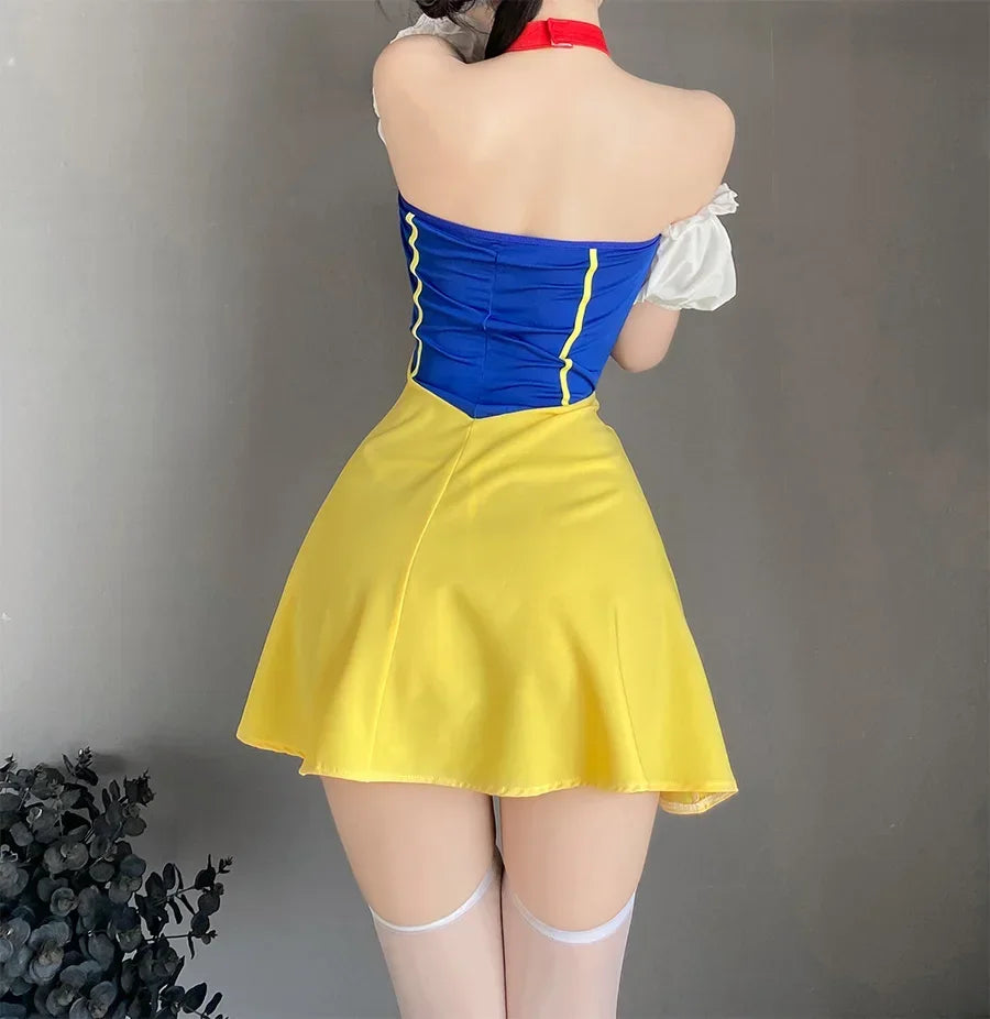 Sexy Maid Costume Outfit For Women Cosplay Cute Kawaii Lolita Exotic Style Bowknot Dress Uniform Party Halloween