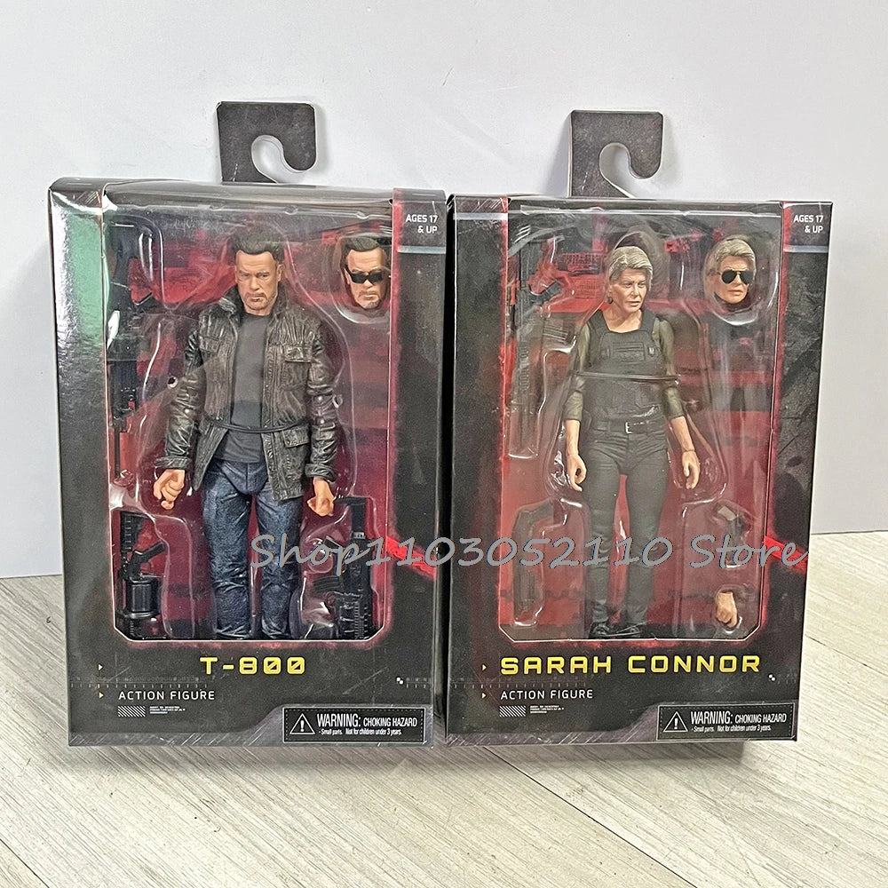 Terminator Figure 2 Judgment Day T-800 Arnold Schwarzenegger Dark Fate Elderly Sarah Connor Figure Model Toy Doll Gifts