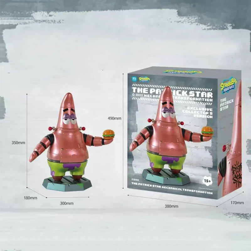 New Patrick Mechanical Style Model 360° Waist Rotation SpongeBob Series Collection of Ornaments PVC Large Figure Toy Gifts