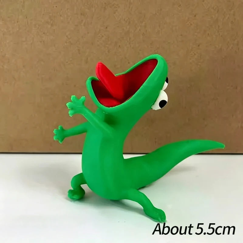 Novelty Green Lizard 3D Print Ornament Cartoon Tom Lizard Figurine Statue Desktop Decoration Ornament Collectible Model Gift