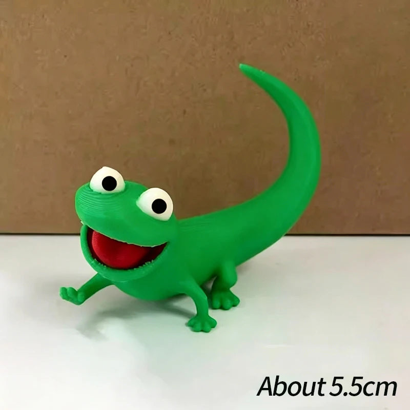 Novelty Green Lizard 3D Print Ornament Cartoon Tom Lizard Figurine Statue Desktop Decoration Ornament Collectible Model Gift