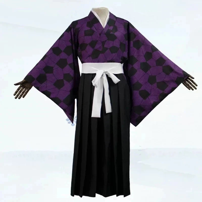 2025 New Kokushibo Cosplay Costume Wigs Tattoo Stickers Anime Printing Kimono Uniform Shirt Halloween Carnival Outfits for