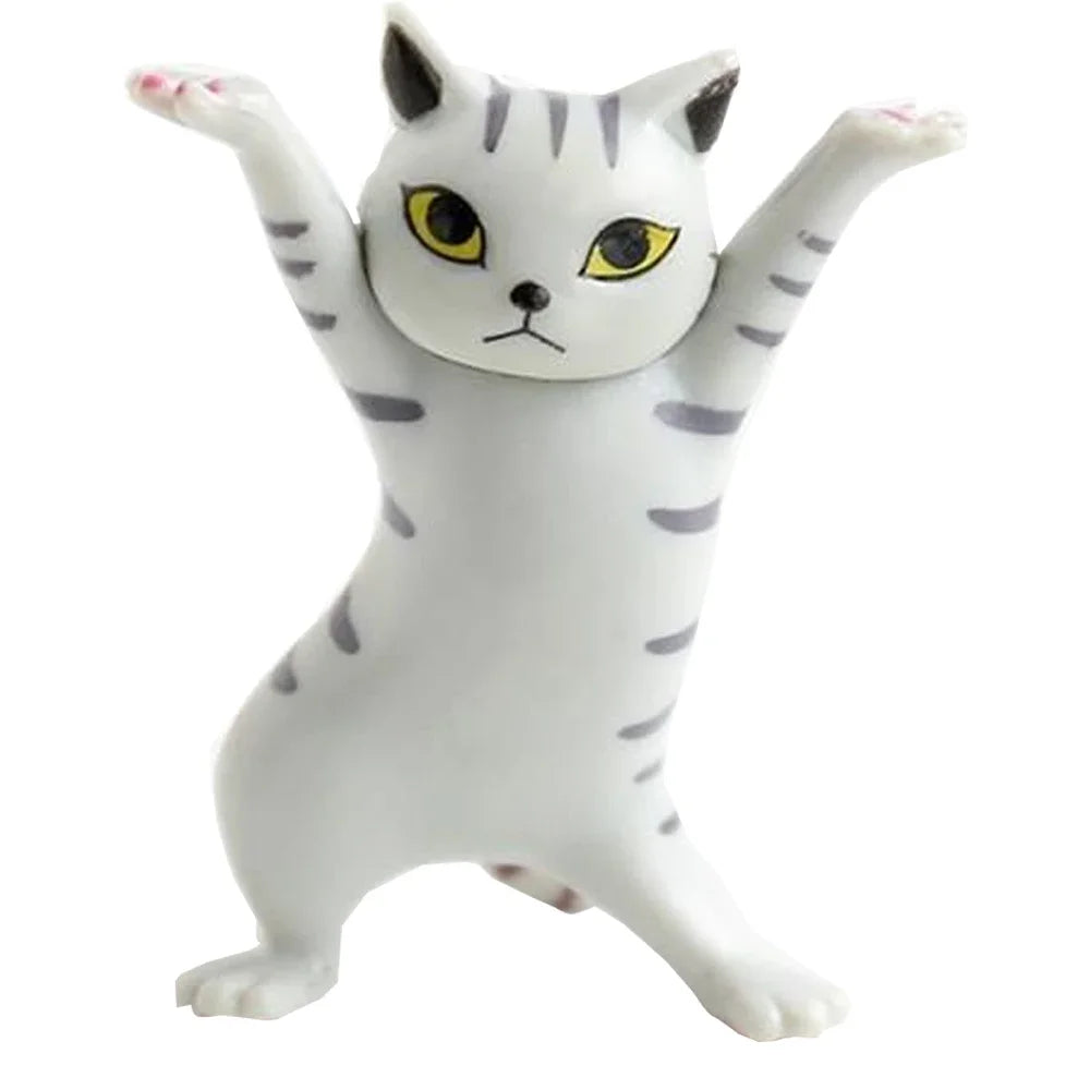 1/5Pc Funny Pen Holder Cat Doll Ornaments Plastic Crafts Earphone Support for Children Gift Room Desk Home Decoration Accessory