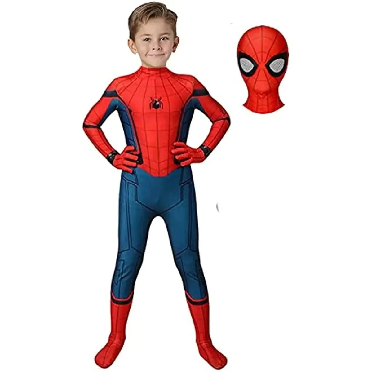 Halloween Role‑Play Bodysuit Stretchy Full Jumpsuit With Headcover Hero Themed Outfit For Cosplay Enthusiasts