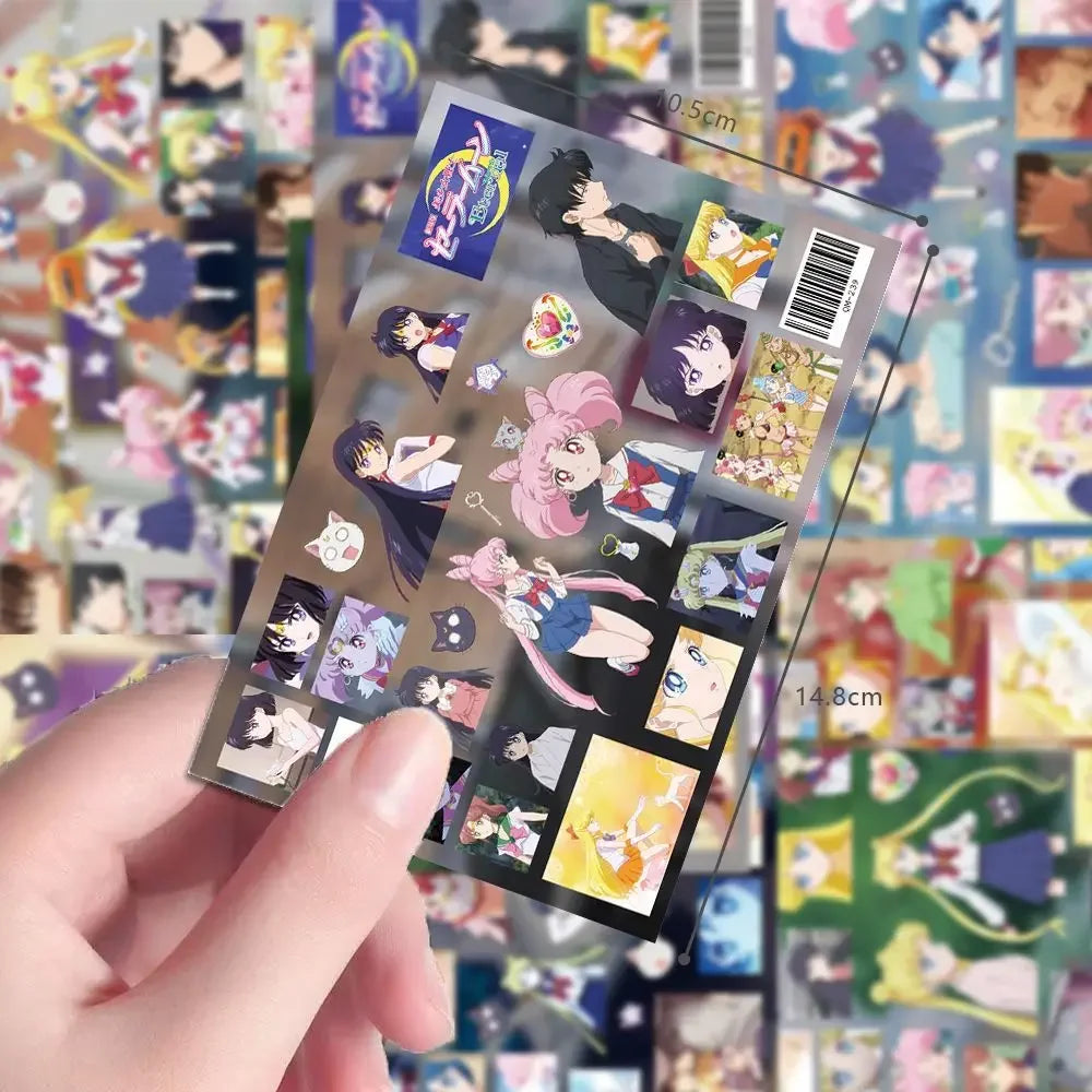 8 pcs Sailor Moon anime cut film cute girl heart water ice moon sticker kawaii cartoon animation collage waterproof sticker gift