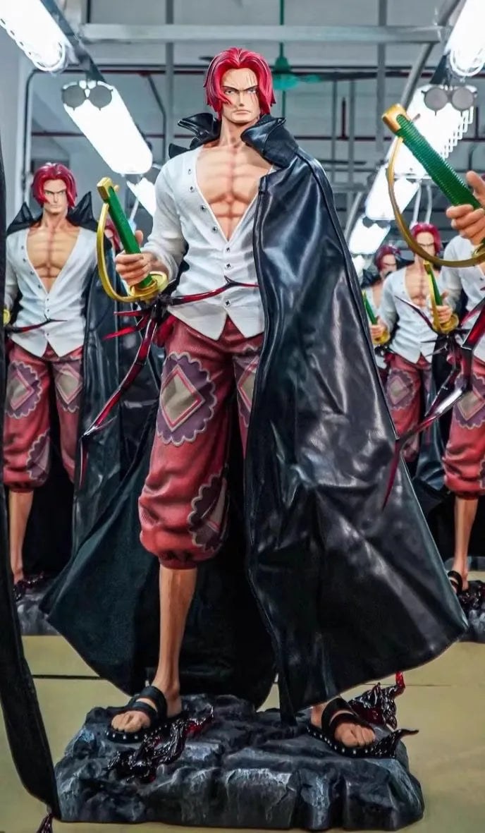 Anime Jt Statue 70cm One Piece Red Hair Shanks Four Emperors Large Gk Model Action Figures Pvc Toys Collectibles Ornaments Gifts