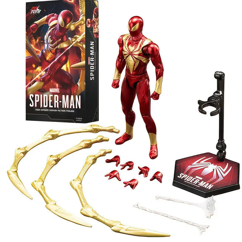 ZD Toy Spider-Man Brand New Day Spider Man PS4 Peter Parker Gold Black Red Iron Spider Hobie Brown Action Figure Toys Model Gift