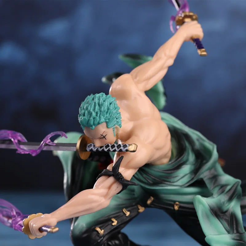 One Piece Roronoa Zoro Three Thousand Worlds Pop Action Figure Double Headed Three Sword Style Pvc Boxed Model Ornament