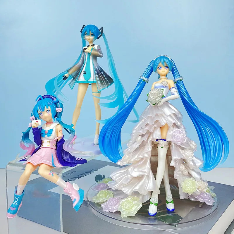 New Anime Hatsune Miku Action Figure Kawaii Collection Model Pink Sakura Kawaiii Doll Collectible Toys Cake Decor