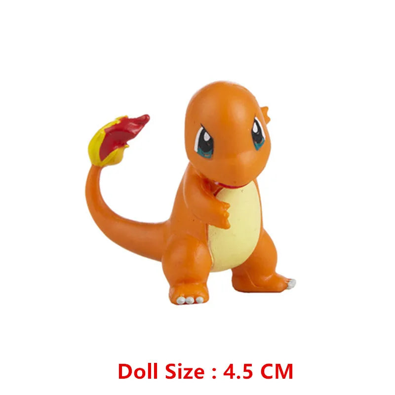 Pokemon Cartoons Anime Figure Pikachu Charmander Eevee Squirtle Cosplay Toys Model Figure Collection Dolls Birthday Gift