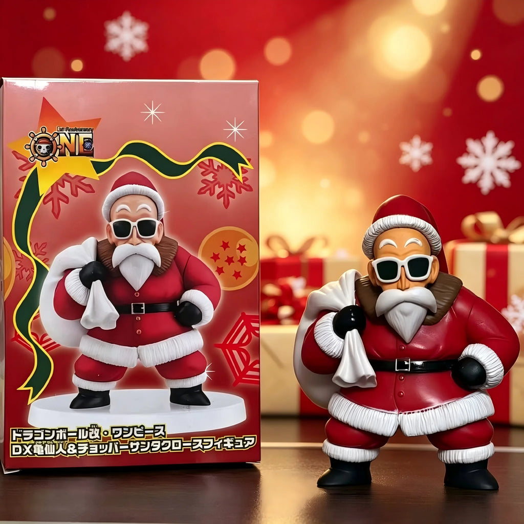 Christmas Anime Collectible Figure Set, Roshi & Chopper Santa Sled PVC Statue Model, Desktop Decor, X‑mas Anime Fan Gift