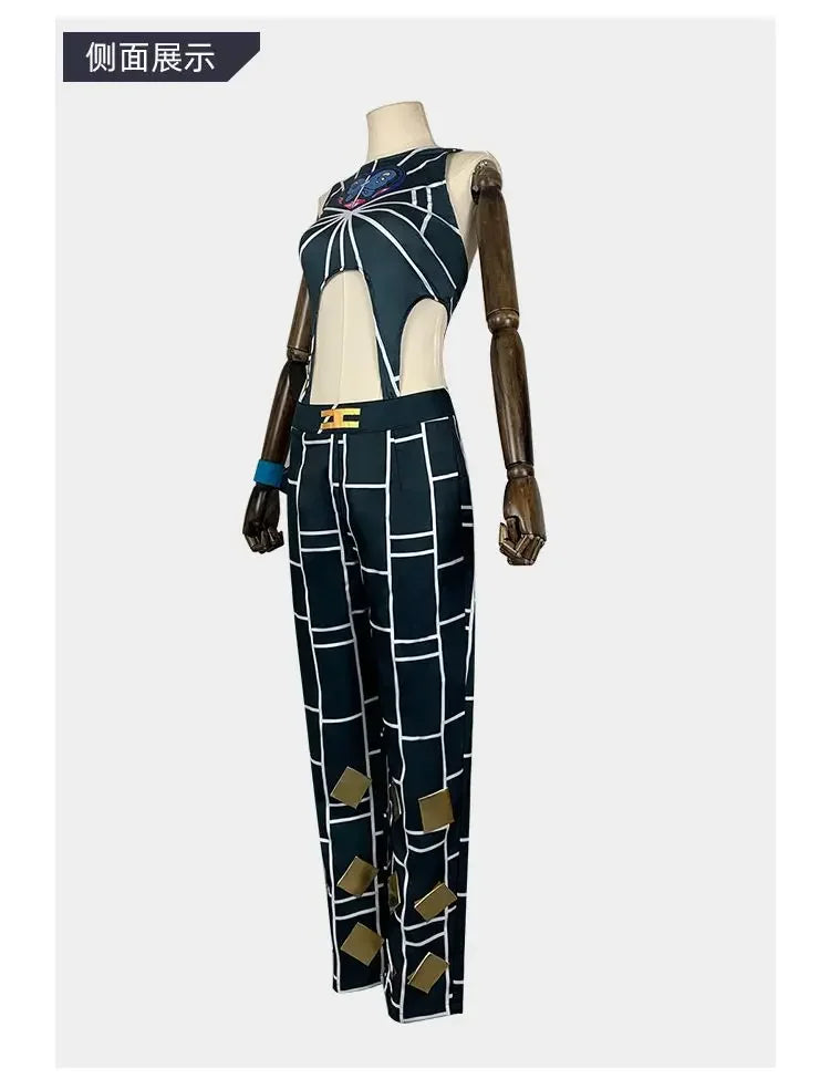 Jolyne Cujoh Cosplay Perruque Manteau pour Femme, Anime Ives Arre Adventure Stone Ocean, Déguisement Imbibé d'Halloween