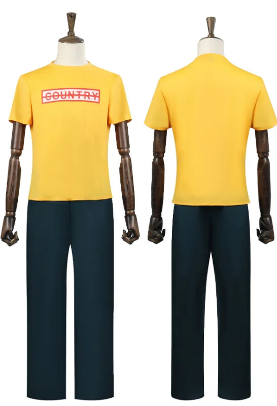 Anime Sakamoto Days Taro Sakamoto Cosplay Costume Yellow Retired T-Shirt Green Apron Glasses Halloween Party Suit For Men