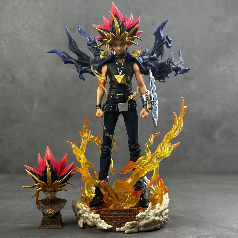Yugi Muto Anime Figure 28cm Pvc Collectible Model Statue Dual Headed Duel Monster Home Decoration Gift For Adult Collectors