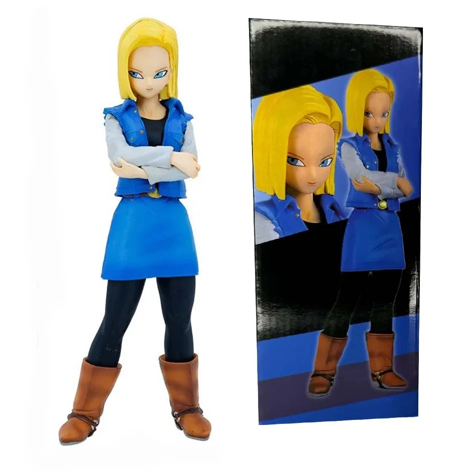 25CM Dragon Ball Z Android 17 18 Anime Figure Android 18 PVC Action Figures Collection Model Toys for Children Christmas Gifts