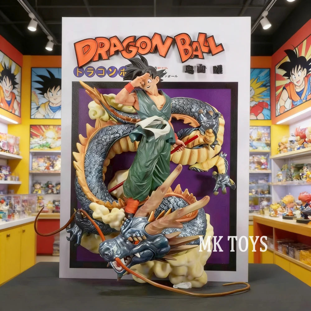 44.5cm Anime Dragon Ball Z Figure Title Page Shenron Goku Action Figures PVC Statue Model Collectible Decoration Toy Gifts