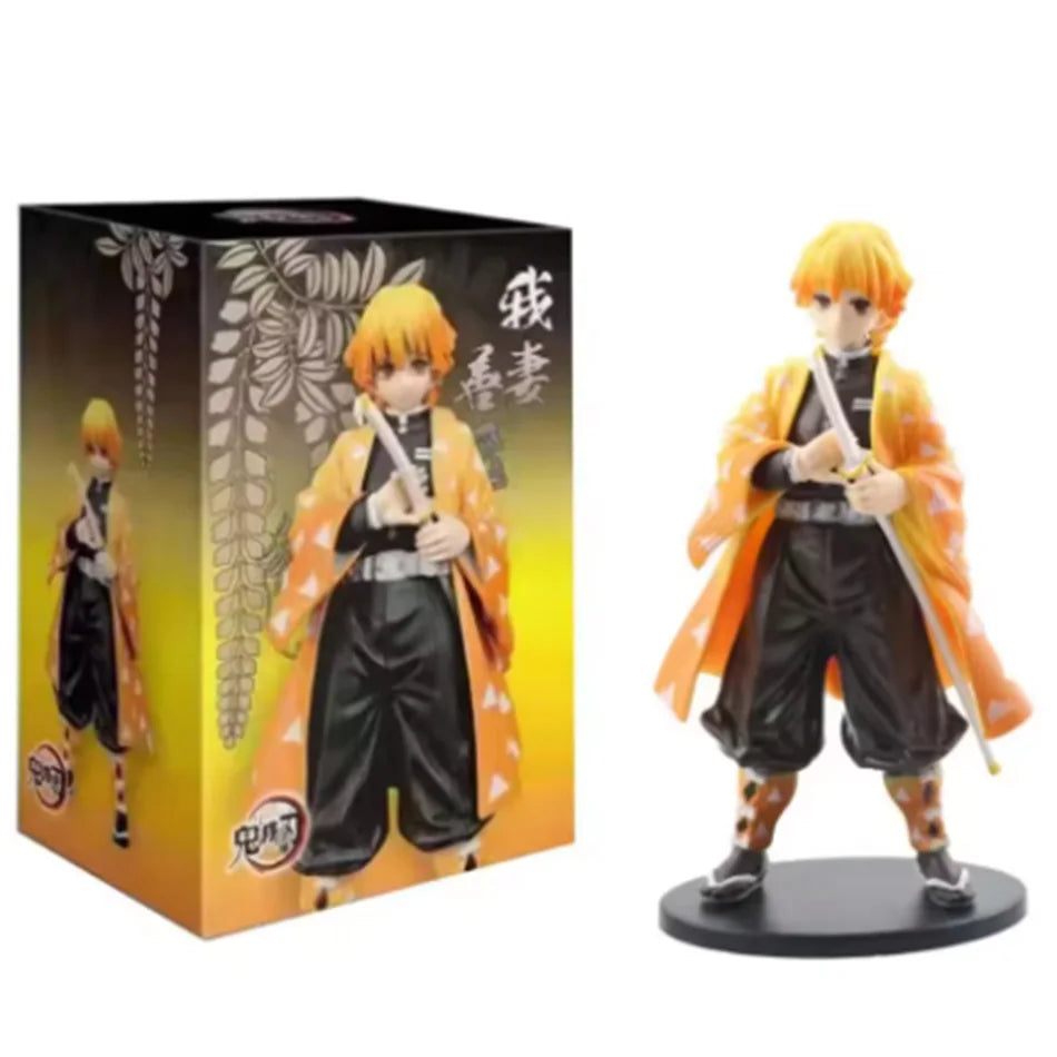 Demon Slayer Kimetsu no Yaiba Figure Kamado Tanjirou Agatsuma Zenitsu Nezuko PVC Model Toys Anime Character Warrior Figure
