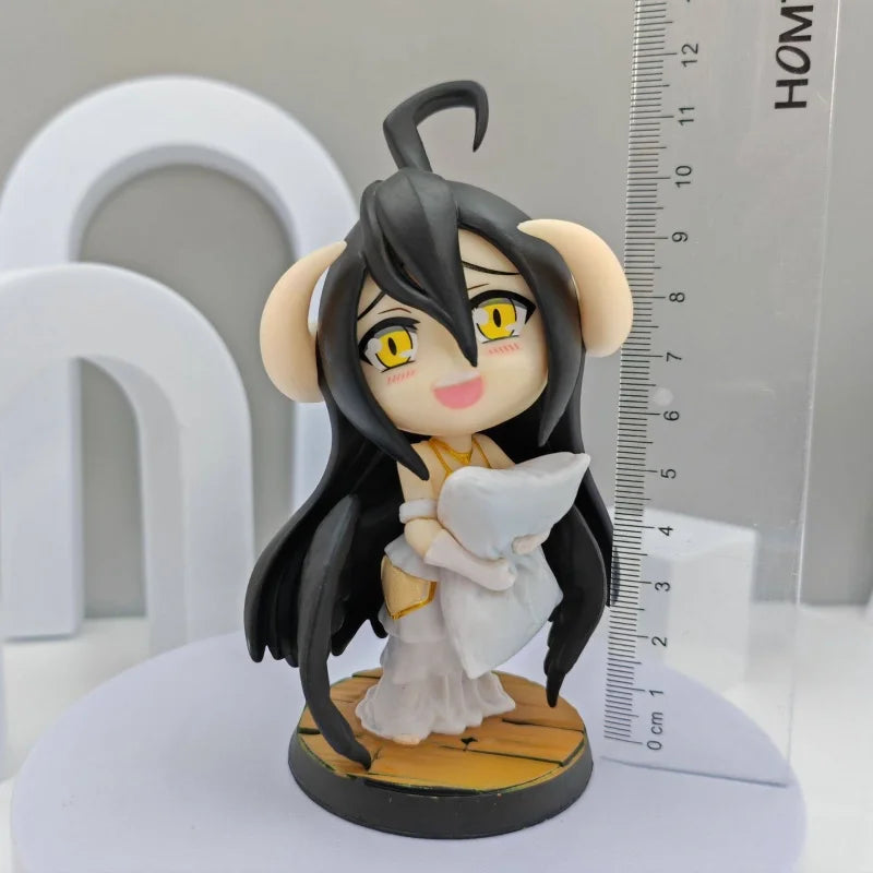 12cm Overlord Pillow Albedo Q-Version Cute Girl Pvc Action Figure Kawaii Model Desktop Ornament Wholesale Toys Collectible Gifts