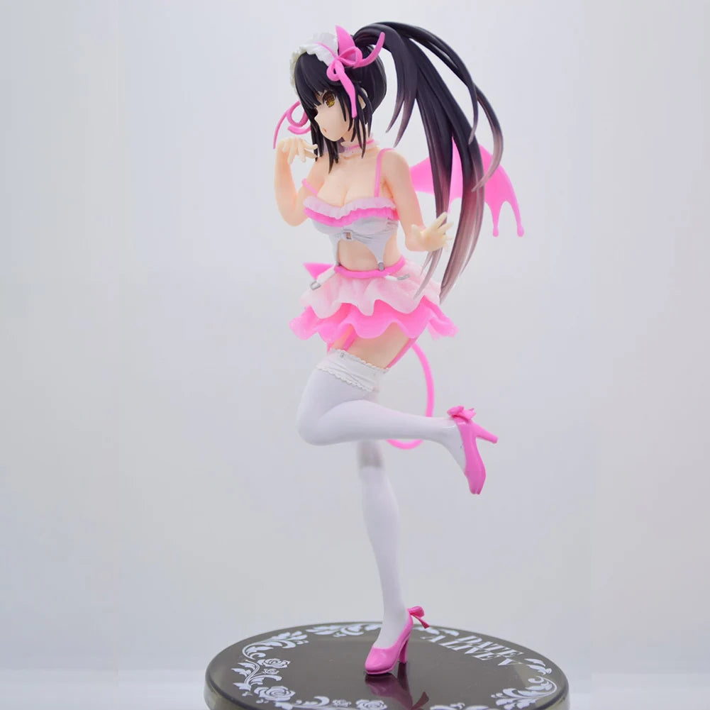 Anime Tokisaki Kurumi Figure Tokisaki Kurumi Action Figures PVC Model Cute Girl Toys Pink Devil Tokisaki Kurumi Figurine 20cm