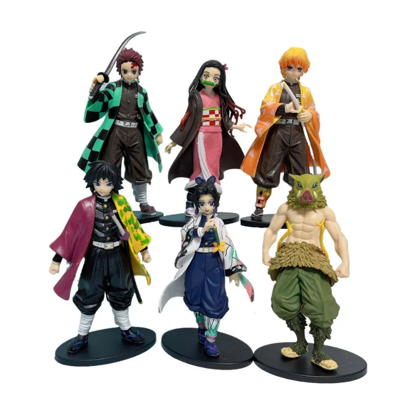Anime Figure Demon Slayer Figures Kimetsu No Yaiba Doll Tanjiro Nezuko Zenitsu Figurine Inosuke Warrior Action Figure Model Toy