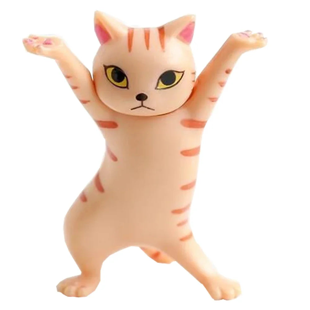 1/5Pc Funny Pen Holder Cat Doll Ornaments Plastic Crafts Earphone Support for Children Gift Room Desk Home Decoration Accessory