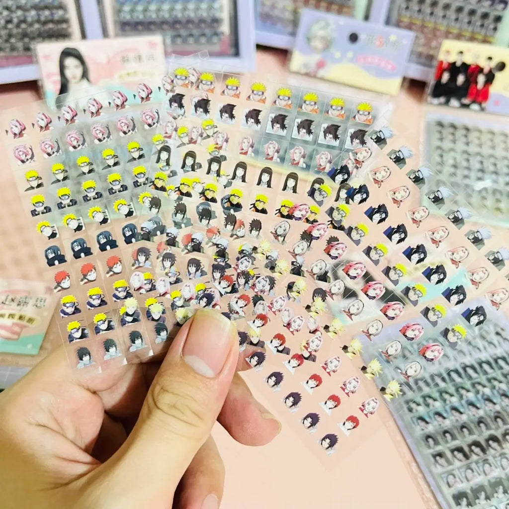 "Naruto Mini Nose Sticker - Hinata Kamakiri Sasuke Naruto Anime Souvenirs Nail Waterproof Decal"