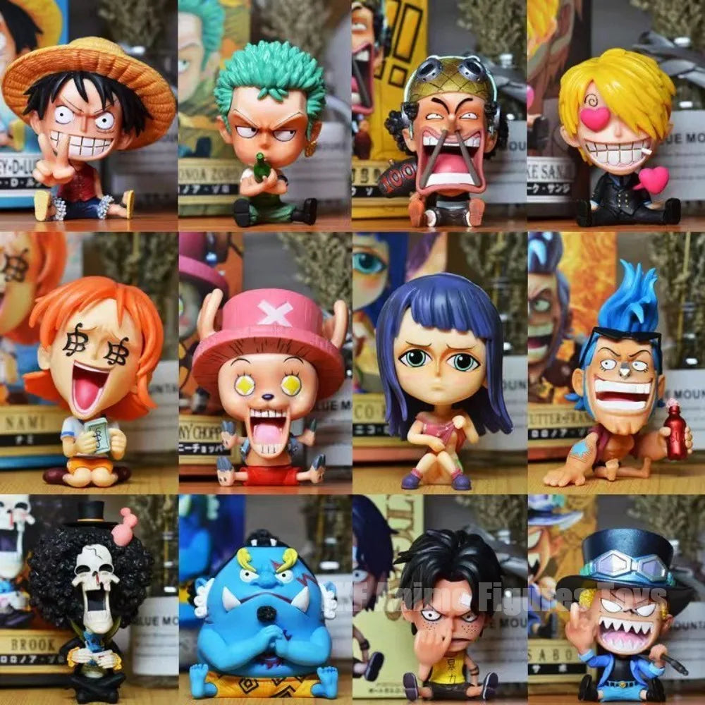 7-10cm Anime ONE PIECE Figure Franky/Brook/Jinbe/Chopper/SanjiRobin/Usopp/Nami/Zoro Action Figures Pvc Collection Model Toy Gift
