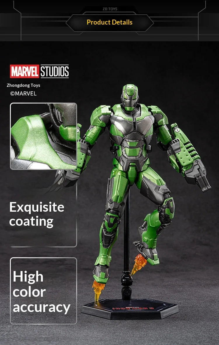ZDTDS   Iron Man MK26 Gamma Action Figure Joint Movable Collectible Model Desktop Display Gift For Adult Fans